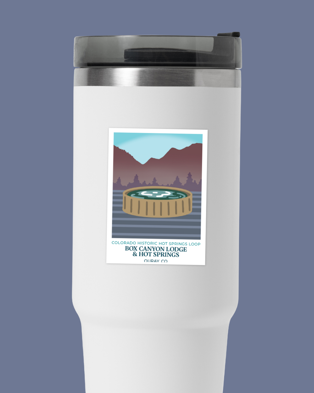 Colorado Historic Hot Springs Loop Destination Sticker - Ouray: Box Canyon Lodge & Hot Springs