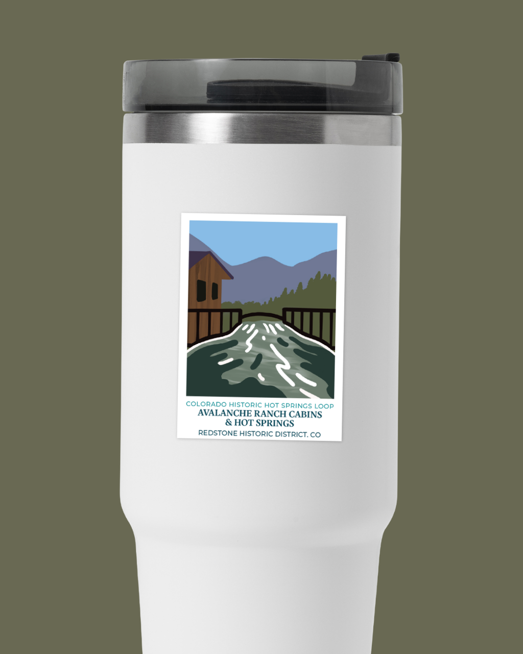 Colorado Historic Hot Springs Loop Destination Sticker - Redstone Historic District: Avalanche Ranch Cabins & Hot Springs