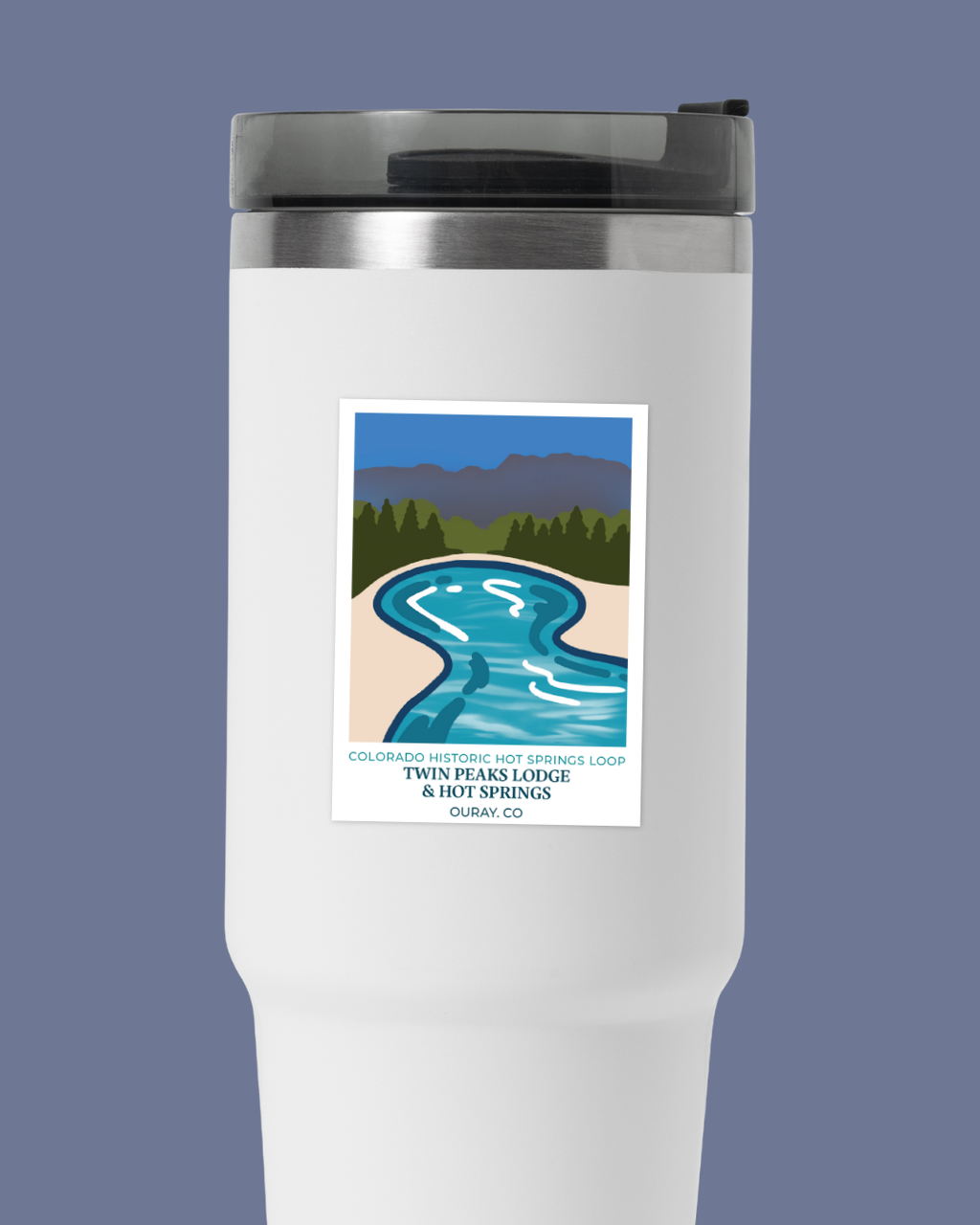 Colorado Historic Hot Springs Loop Destination Sticker - Ouray: Twin Peaks Lodge & Hot Springs