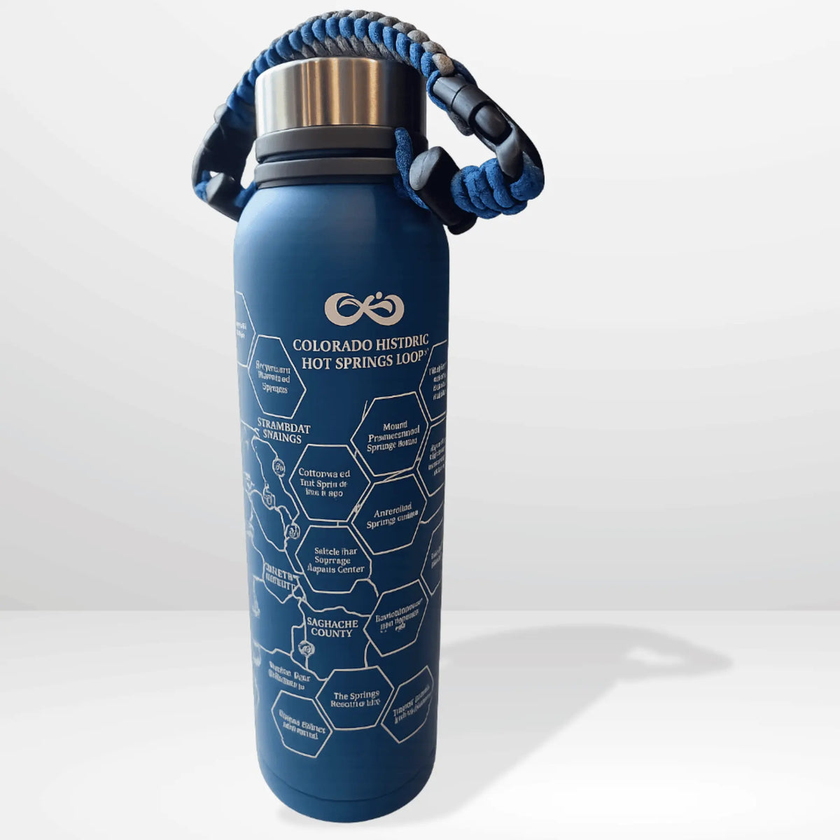 Colorado Historic Hot Springs Loop 32 oz Insulated Water Bottle with Collectible Hot Springs Sticker Set
