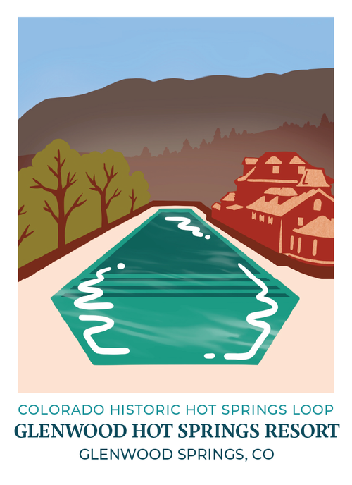 Colorado Historic Hot Springs Loop Destination Sticker - Glenwood Springs: Glenwood Hot Springs Resort