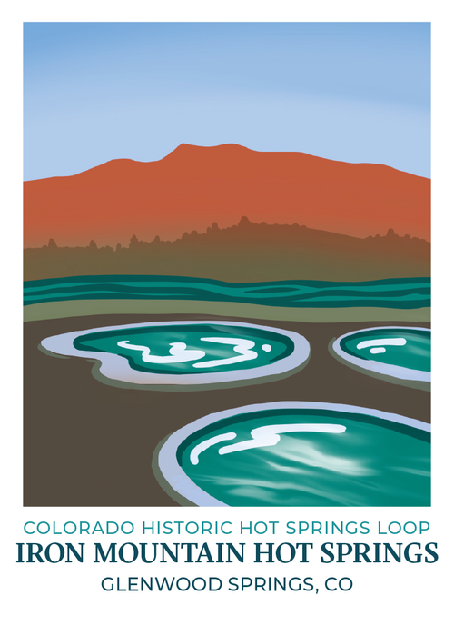 Colorado Historic Hot Springs Loop Destination Sticker - Glenwood Springs: Iron Mountain Hot Springs