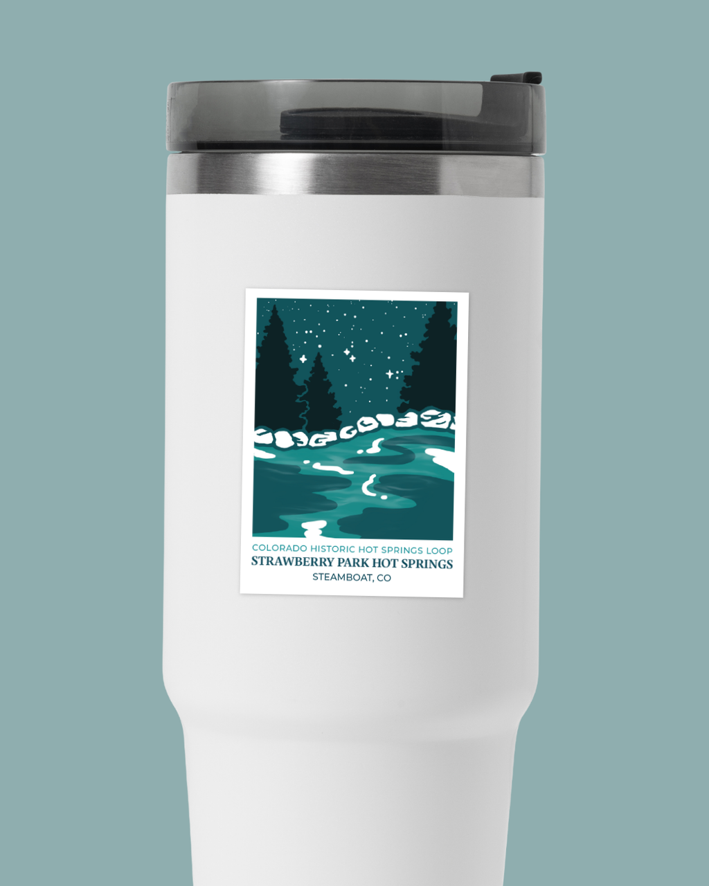 Colorado Historic Hot Springs Loop Destination Sticker - Steamboat: Strawberry Park Hot Springs