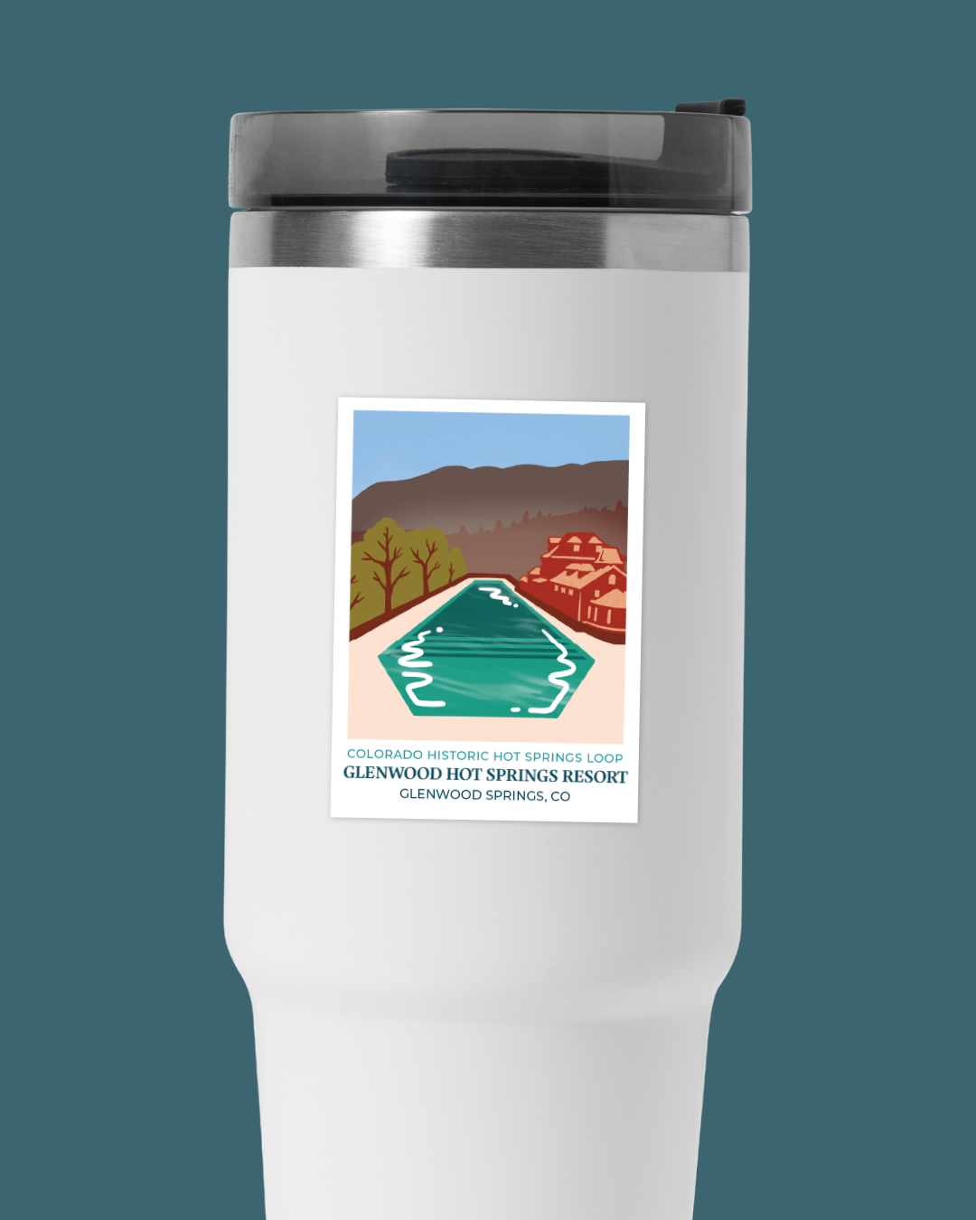 Colorado Historic Hot Springs Loop Destination Sticker - Glenwood Springs: Glenwood Hot Springs Resort