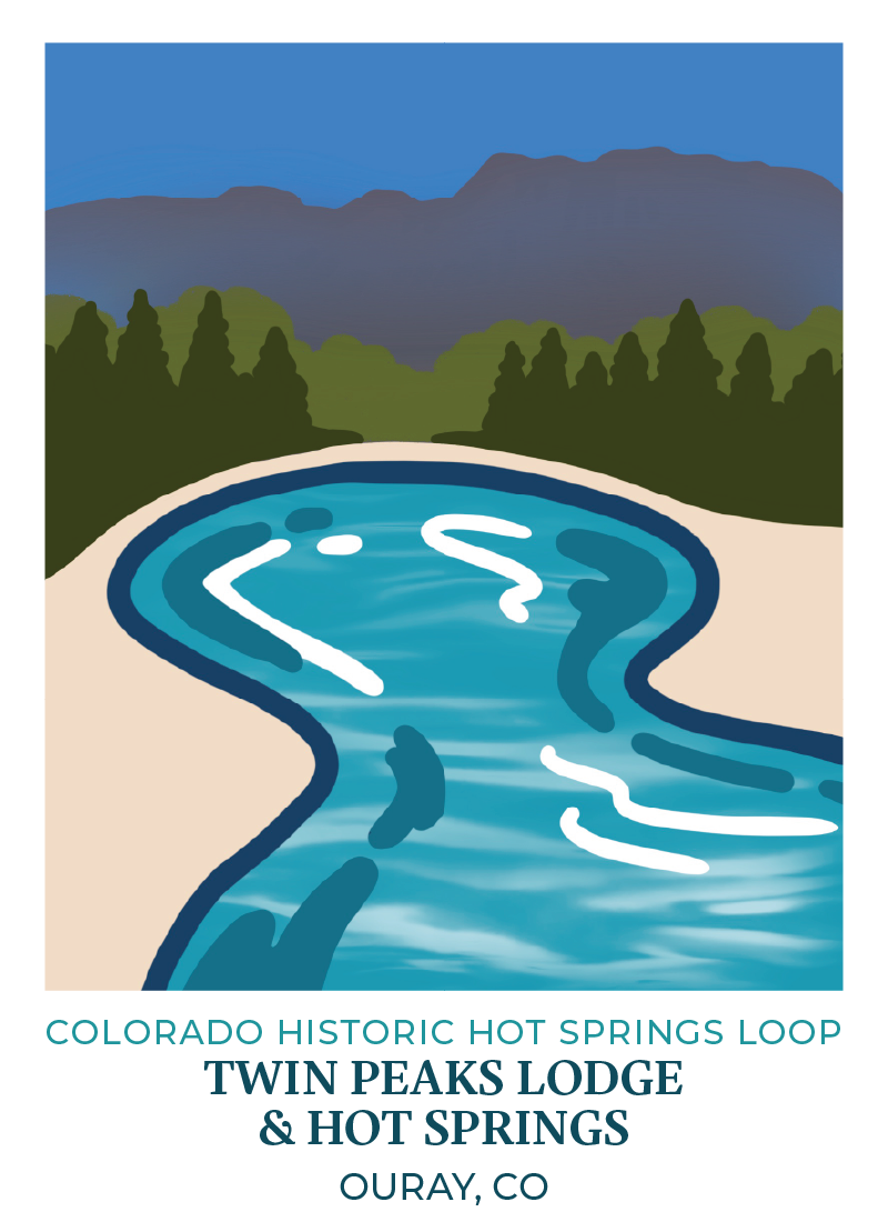 Colorado Historic Hot Springs Loop Destination Sticker - Ouray: Twin Peaks Lodge & Hot Springs