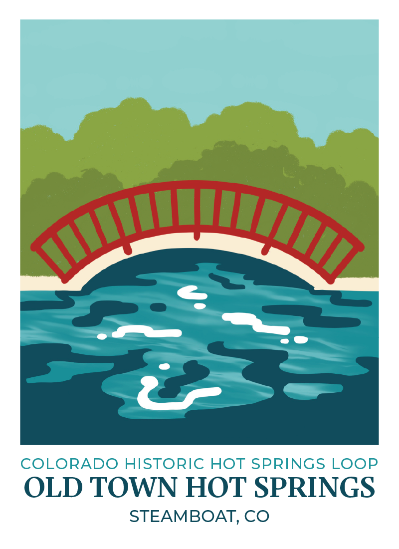 Colorado Historic Hot Springs Loop Destination Sticker - Steamboat: Old Town Hot Springs